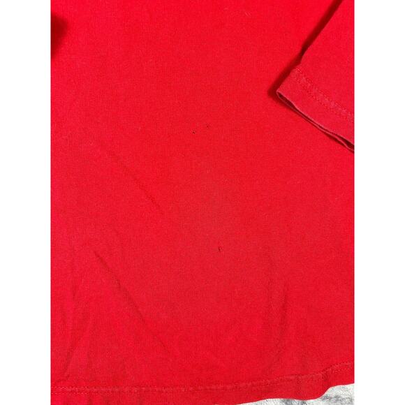 VINTAGE Nautica Jeans‎ Co Red Long Sleeve Army Patch Embroidered Y2K Mens Large - Picture 6 of 8